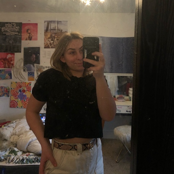 crop top black t shirt - Picture 1 of 2